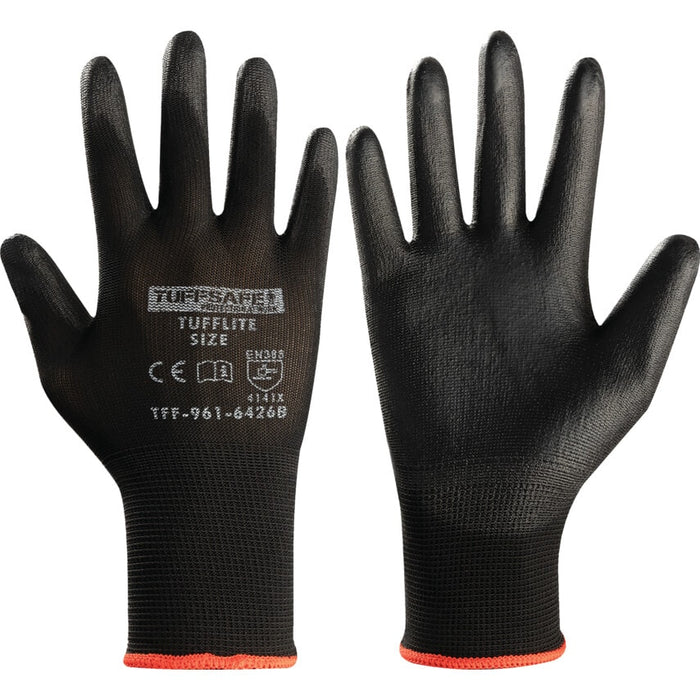 Mechanical Hazard Gloves, Black, Nylon Liner, Size 8