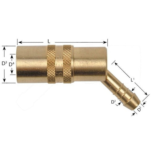 Waterline - Euro Series Compatible 45 Degree Socket Couplings With Hose Tail