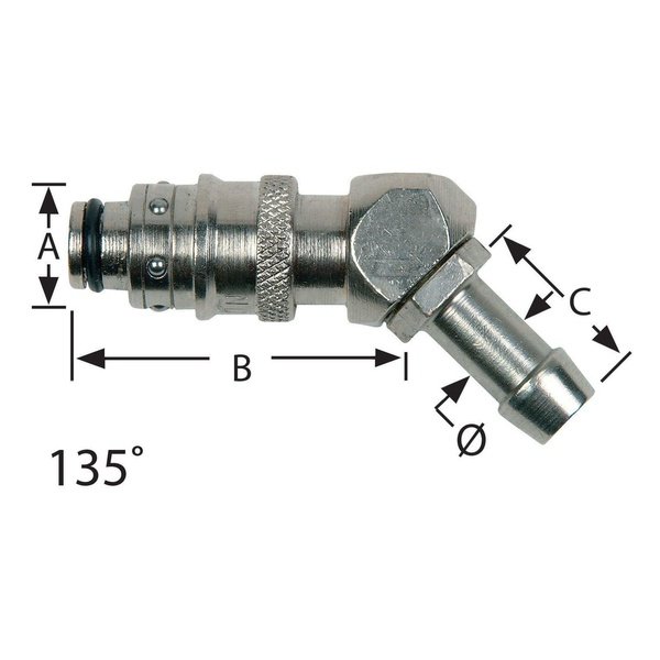 Waterline - RPL Compatible 135 Degree Socket Couplings With Hose Tail